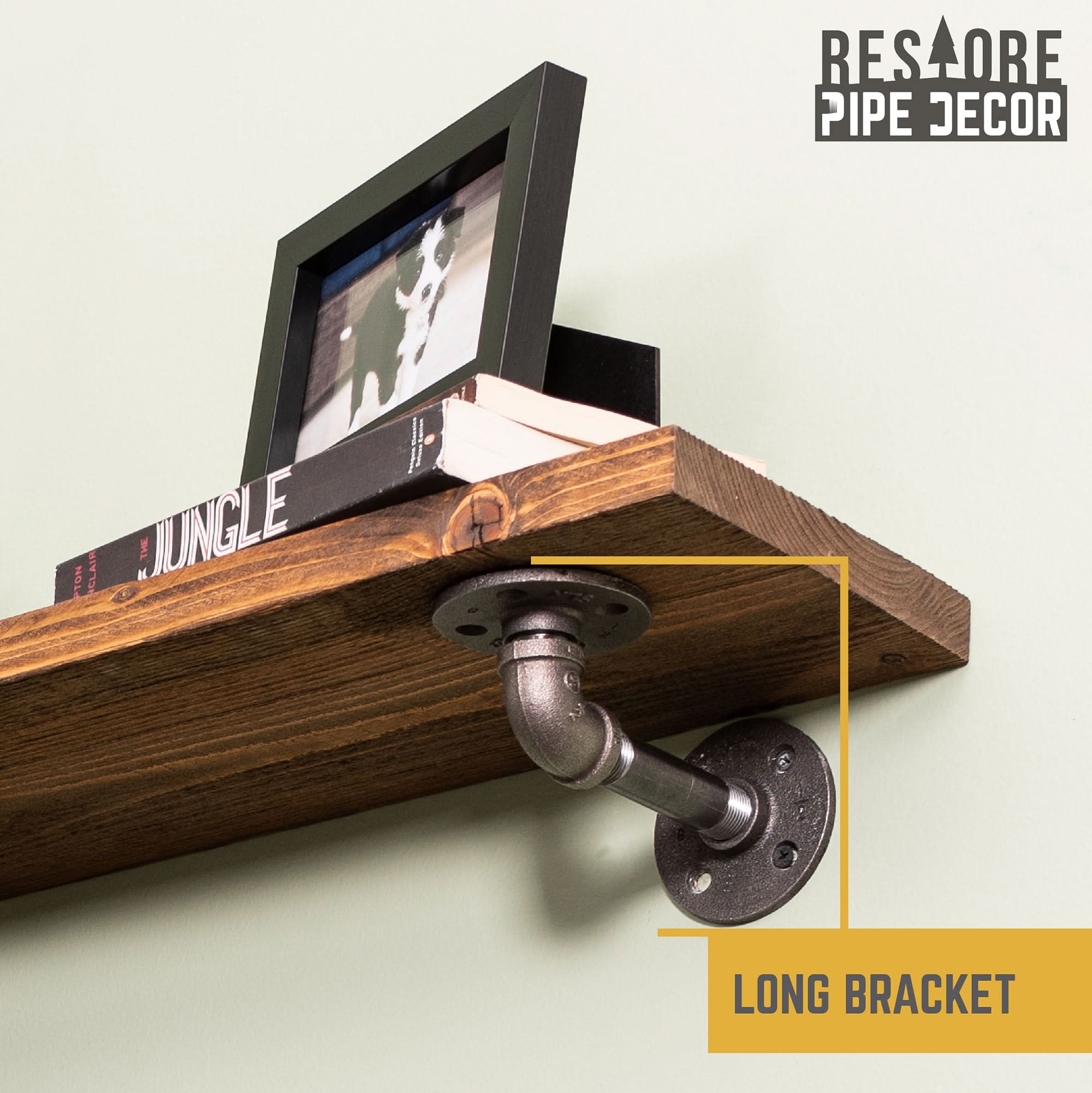 RESTORE Autumn Brown 24 in. Shelves with L-Shaped Brackets