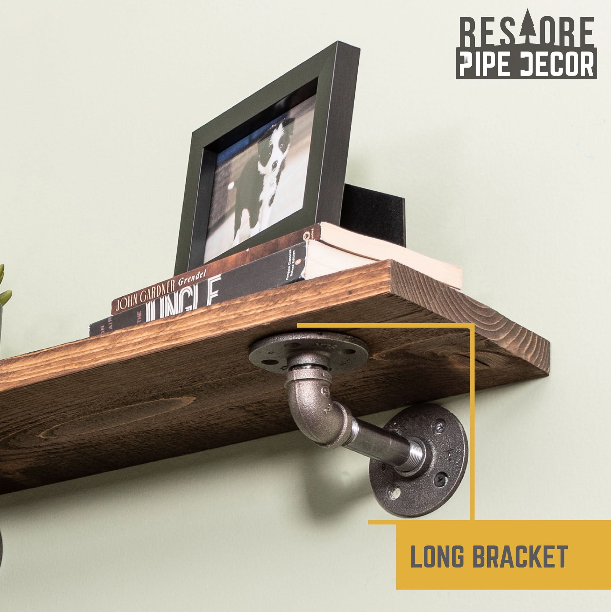 RESTORE Sunset Brown 24 in. Shelves with L-Shaped Brackets