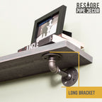 RESTORE Riverstone Grey 24 in. Shelves with L-Shaped Brackets
