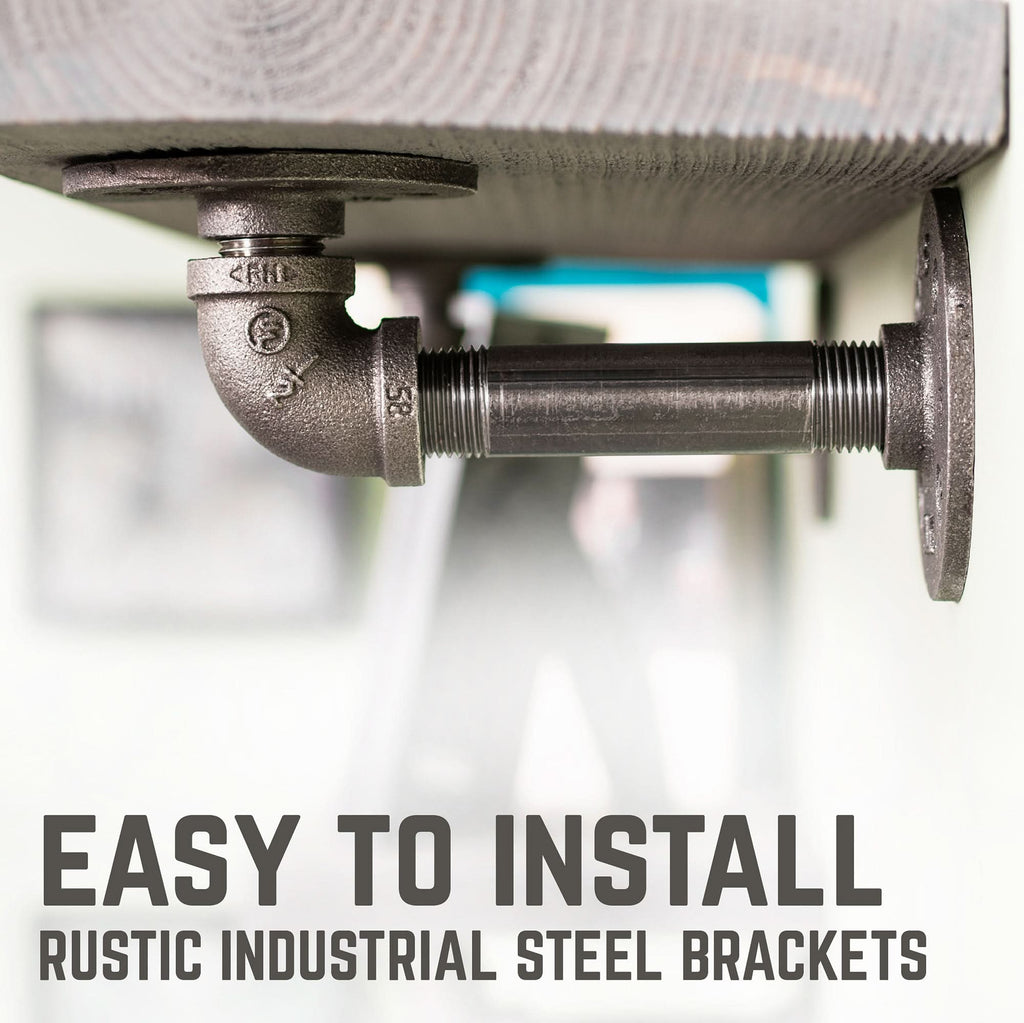 RESTORE Riverstone Grey 24 in. Shelves with L-Shaped Brackets