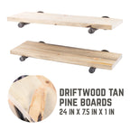 RESTORE Driftwood Tan 24 in. Shelves with Straight Brackets