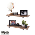 RESTORE Sunset Brown 24 in. Shelves with Straight Brackets