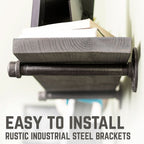 RESTORE Riverstone Grey 24 in. Shelves with Straight Brackets