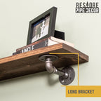 RESTORE Trail Brown 36 in. Shelves with L-Shaped Brackets