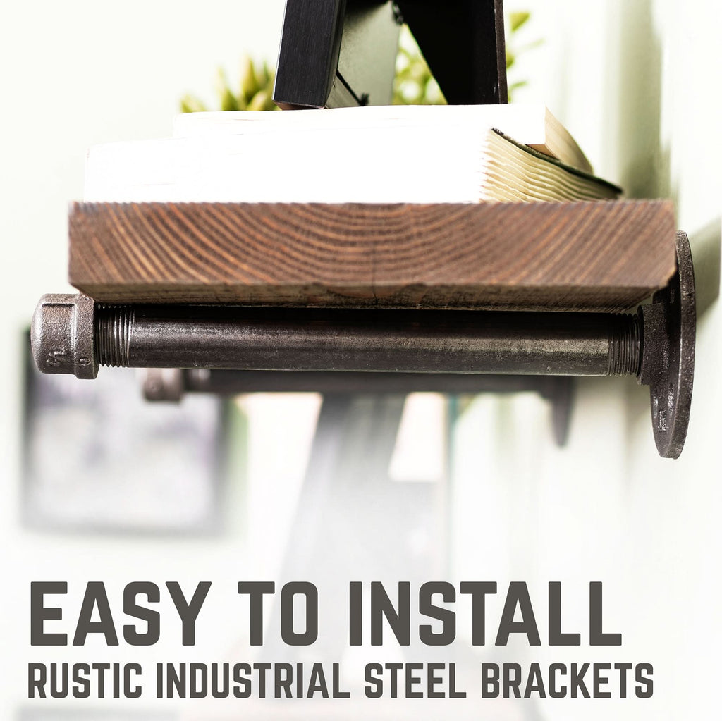 RESTORE Sunset Brown 36 in. Shelves with Straight Brackets