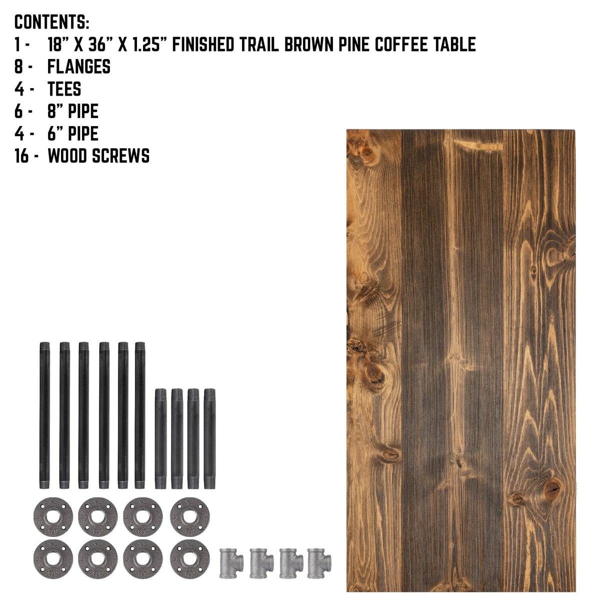 RESTORE Trail Brown Solid Wood Coffee Table