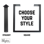 28 in. Skyline Matte Black Square Metal High-Rise Dining or Desk Table Legs - 4 Pack