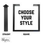 28 in. Skyline Matte Black Square Metal Landscape Dining or Desk Table Legs - 2 Pack