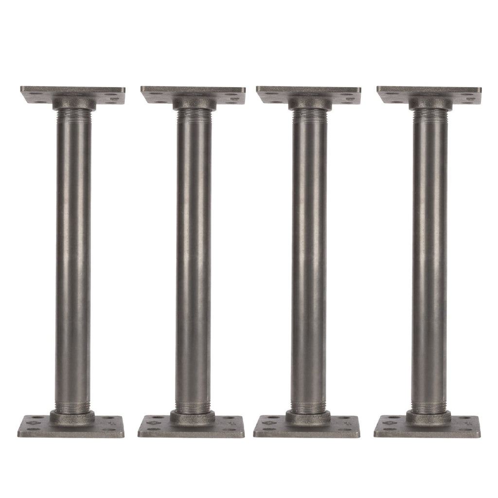 1 in. x 12 in. Square Flange Pipe Table Legs - 4 Pack