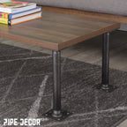 1 in. x 12 in. Square Flange Pipe Table Legs - 4 Pack