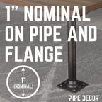 1 in. x 12 in. Square Flange Pipe Table Legs - 4 Pack