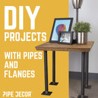 1 in. x 12 in. Square Flange Pipe Table Legs - 4 Pack