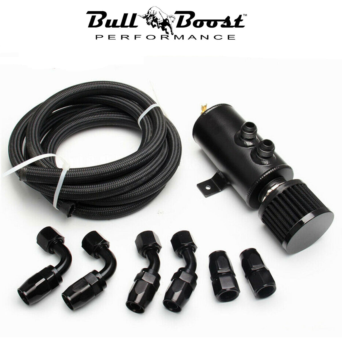 Universal Performance Oil Catch Can 2 Port -10AN Breather 750mL Baffle Tank
