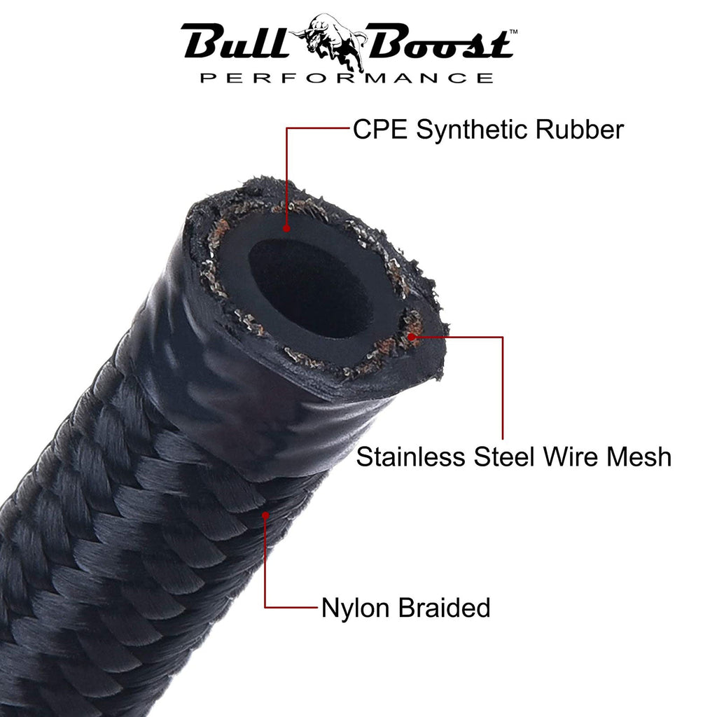 10AN/8AN/6AN Fitting Stainless Steel Braided Oil Fuel Hose Line Kit 5Feet Red