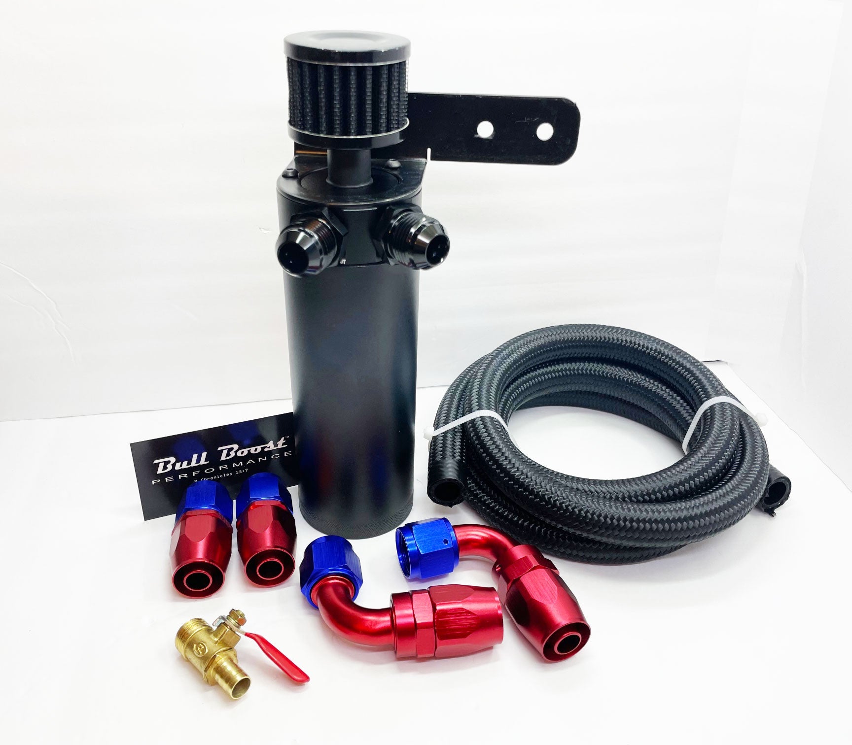 Universal Performance 7.5 oz Oil Catch Can 2 Port Kit 10AN, 8AN