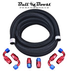 AN10 -10AN Fitting Stainless Steel Braided Oil Fuel Hose Line Kit 10Feet