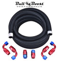 -6 AN Braided 3-8 Fuel Line Oil-Gas-Fuel Hose Line Aluminum Hose End Fitting