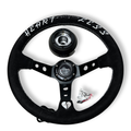 Suede Deep Dish Steering Wheel + Short Hub Adapter Kit For Cadillac Corvette Suburban Neon