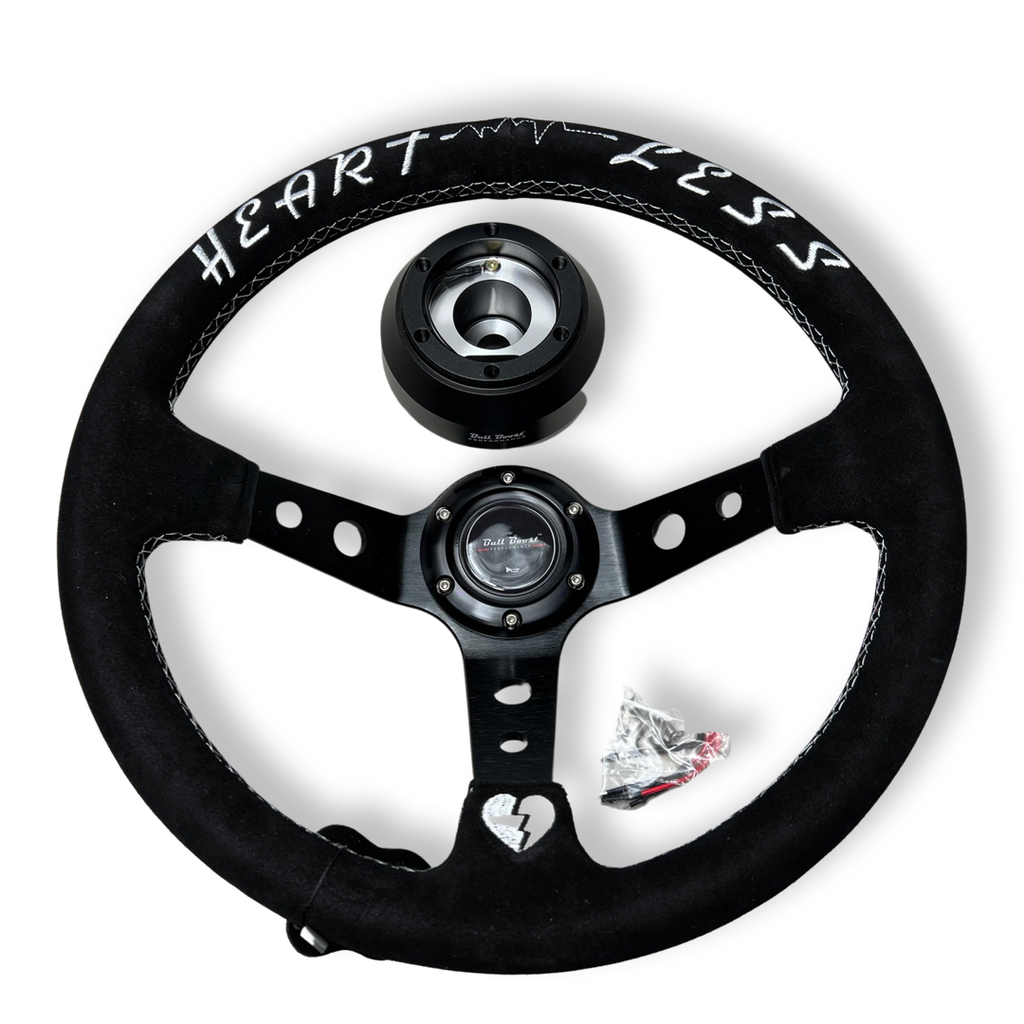 Suede Deep Dish Steering Wheel + Short Hub Adapter Boss Kit For Subaru BRZ FRS tC xB xD
