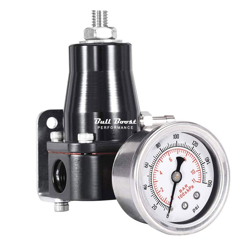 Performance 30 to 70 PSI Universal Fuel Pressure Regulator Gauge AN6