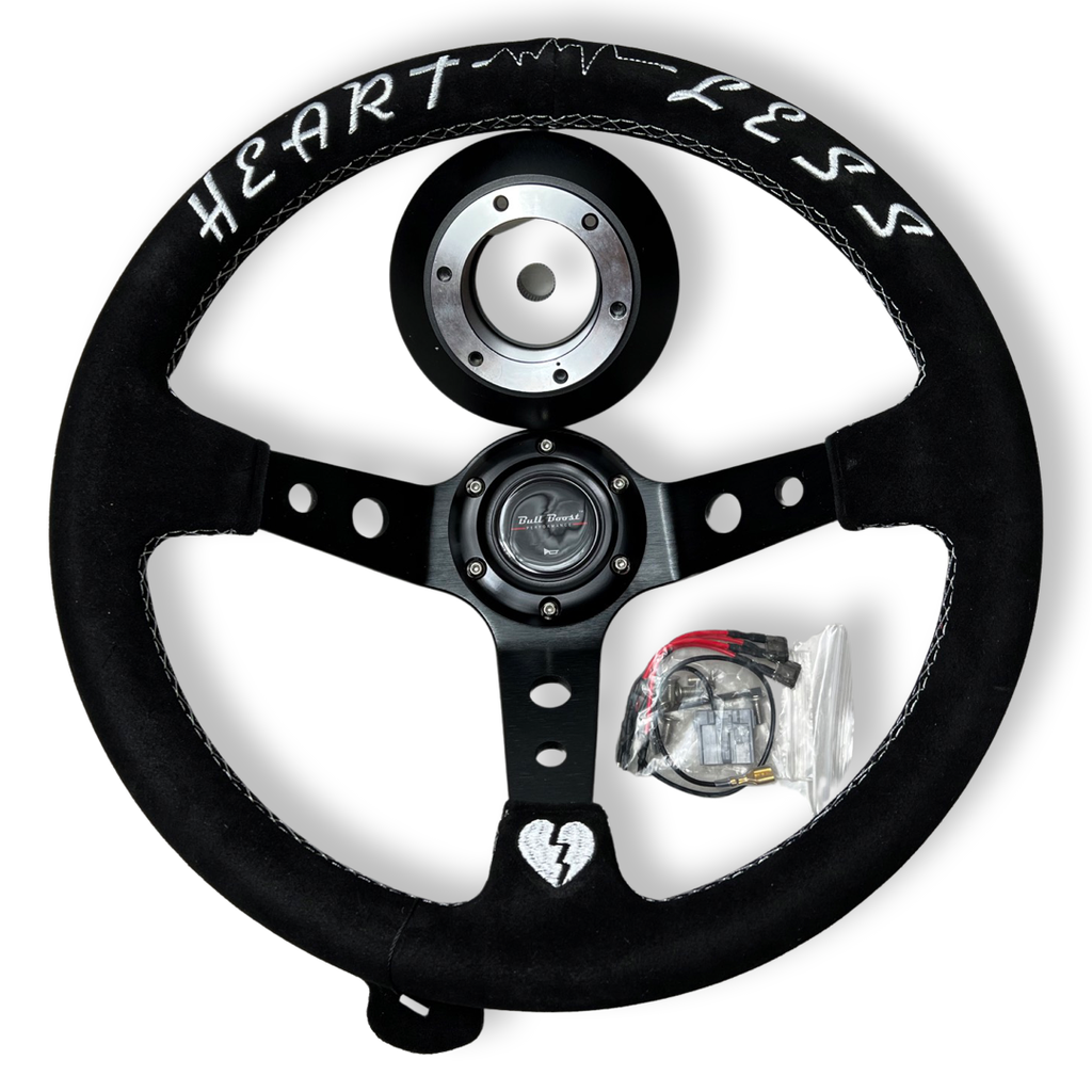 Infiniti G35 G37 Suede 3"Deep Dish Steering Wheel + Quick Release Short Hub Adapter