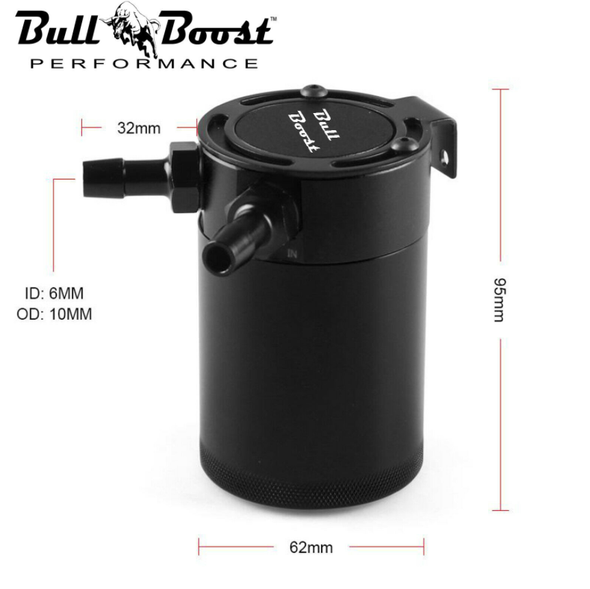 Billet Aluminum Baffled Oil Catch Can Reservoir Tank Racing 2-Port