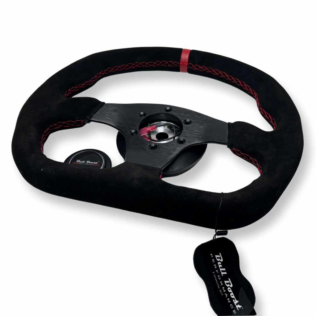 Suede Steering Wheel + Short Hub Adapter Kit For 02-07 Impreza WRX STI Legacy