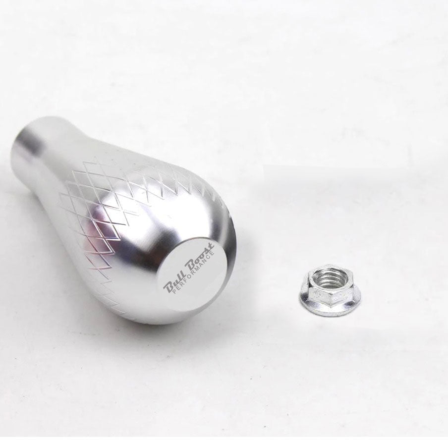 Billet Silver Tear Drop Weighted Shift Knob 195 Grams M10 x 1.5 Aluminum EG EK DC2