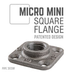 1/2 in. Black Micro Mini Square Flange (8-Pack)