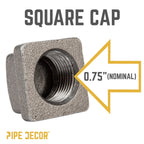 3/4 in. Black Square Cap