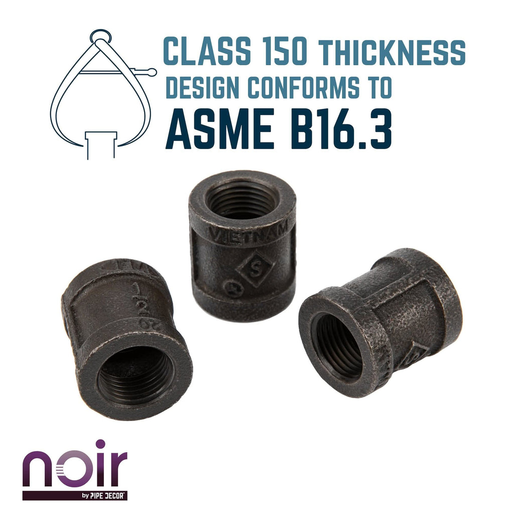 1/2 in. Prefinished Matte Black Coupling