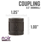 1/2 in. Prefinished Matte Black Coupling