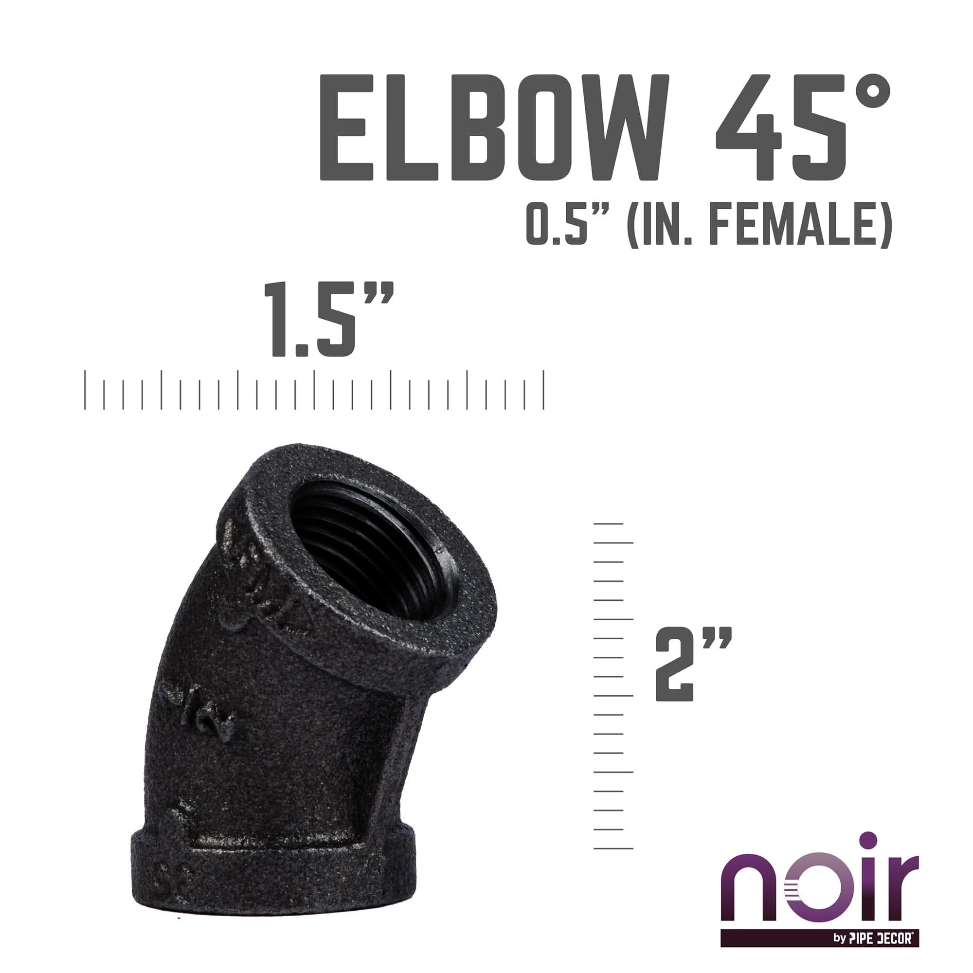 1/2 in. Prefinished Matte Black 45-Degree Elbow