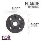 1/2 in. Prefinished Matte Black Floor Flange