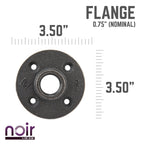 3/4 in. Prefinished Matte Black Floor Flange