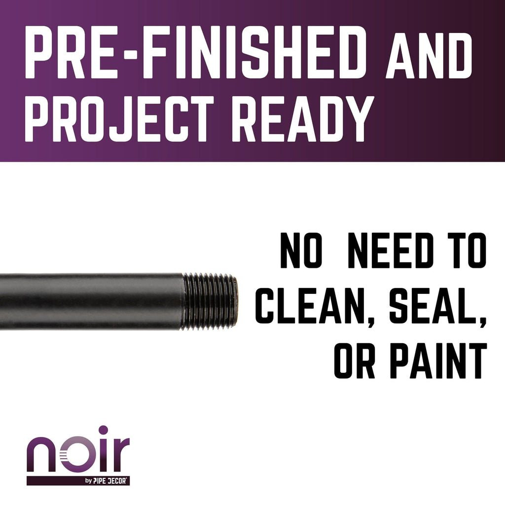 1/2 in. x 12 in. Prefinished Matte Black Pipe