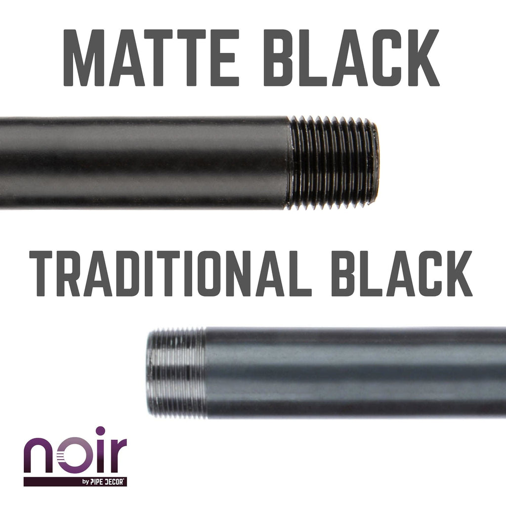 1/2 in. x 12 in. Prefinished Matte Black Pipe