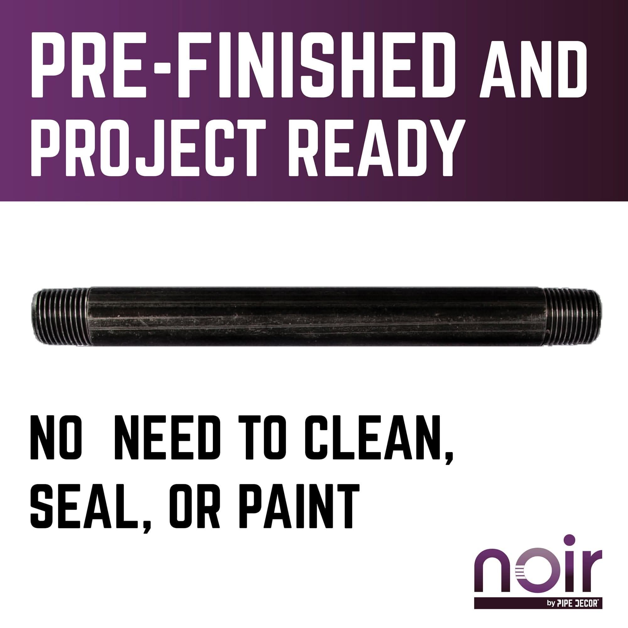 1/2 in. x 10 in. Prefinished Matte Black Pipe
