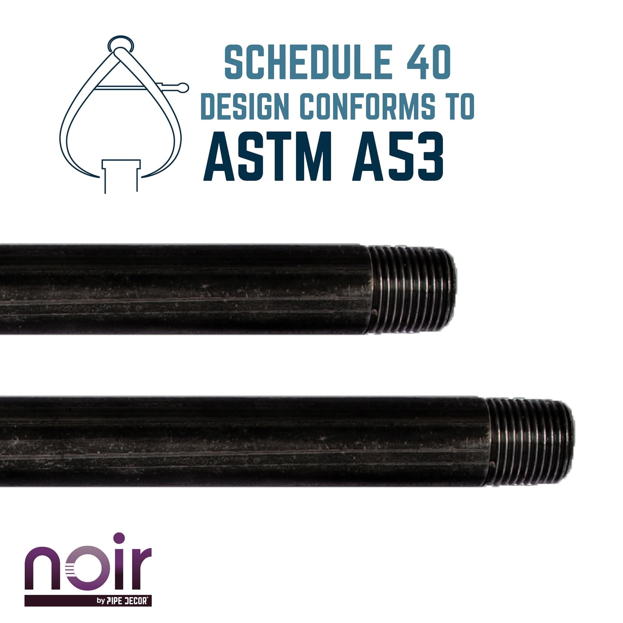 1/2 in. x 10 in. Prefinished Matte Black Pipe