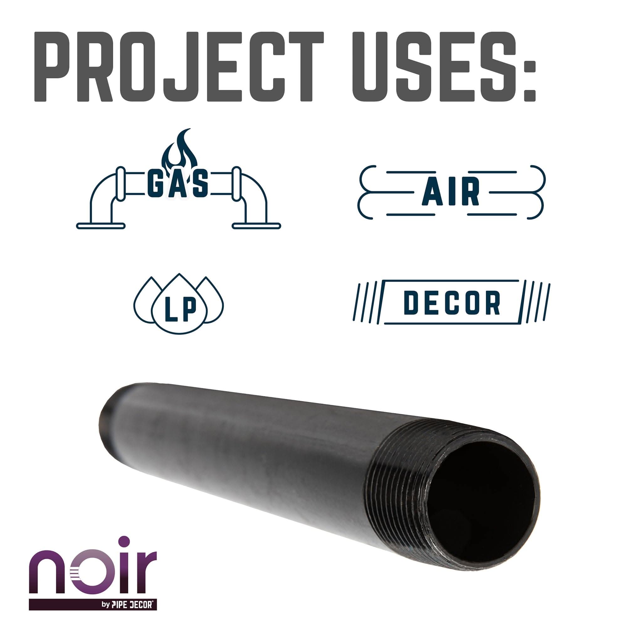 1/2 in. x 14 in. Prefinished Matte Black Pipe