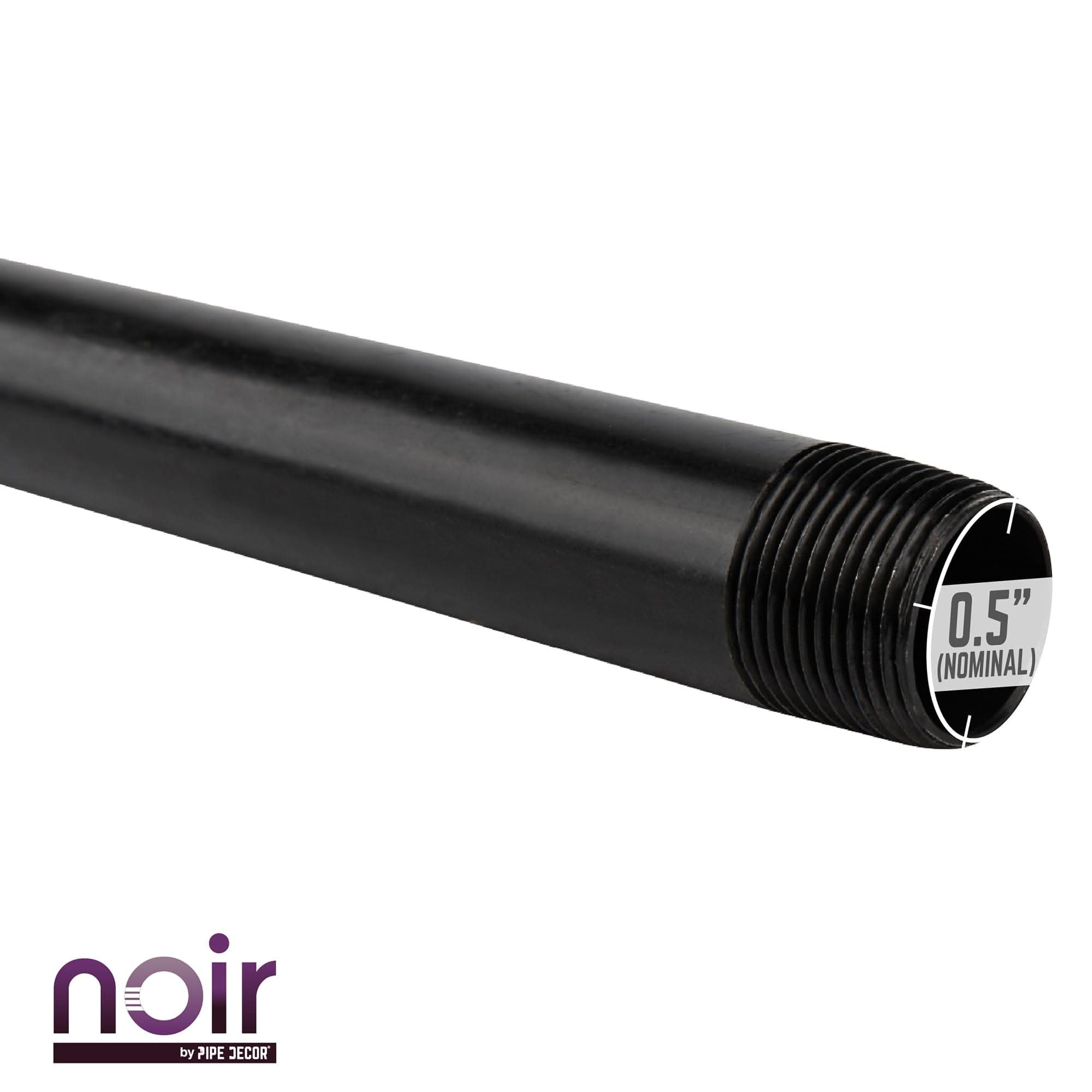 1/2 in. x 24 in. Prefinished Matte Black Pipe