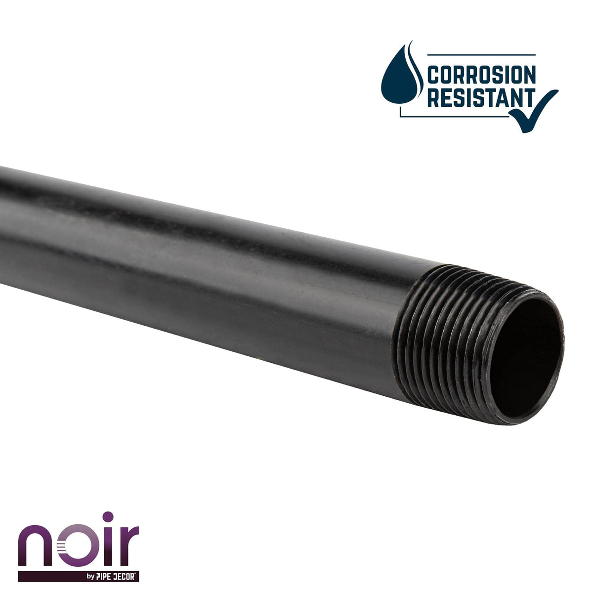 1 in. x 30 in. Prefinished Matte Black Pipe