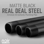 1/2 in. x 6 in. Noir Black Barn Door Handle - 10.5 in. L