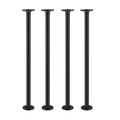 1 in. x 30 in.  Noir Black Round Flange Pipe Table Legs - 4 Pack