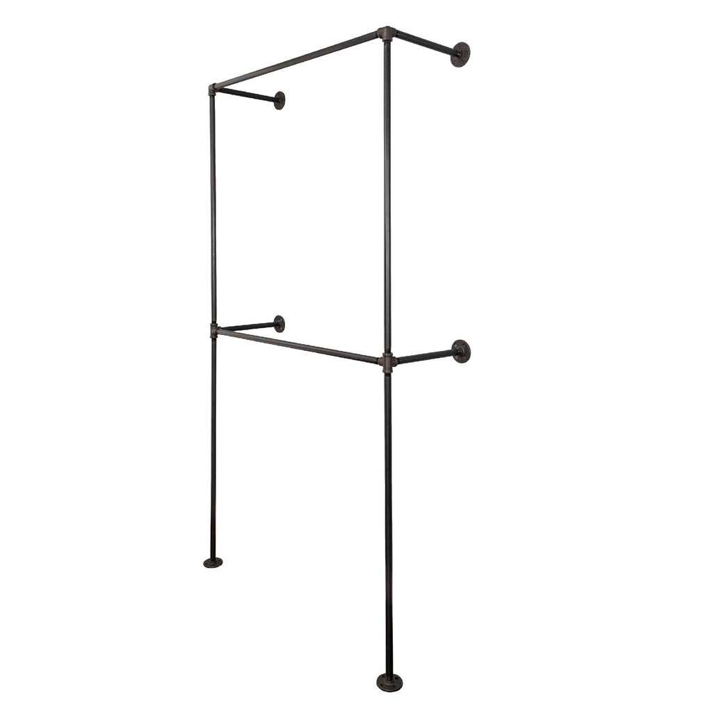 Noir Black Wall Mounted Double Hung Clothing Rack