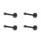 1/2 in. x 12 in. Noir Black Clothing Hanging Bracket Kit, 4 Pack