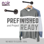 1/2 in. x 12 in. Noir Black Clothing Hanging Bracket Kit, 4 Pack