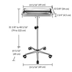 Yescom Mayo Stand Medical Equipment Stainless Steel Tray 5 Legs