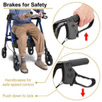 Yescom Rollator Walker with Seat Backrest 8" Casters 450lbs Capacity