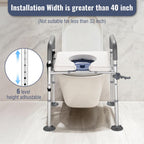 Yescom Raised Toilet Seat w/ Handles Height Adjustable Holds 375lbs